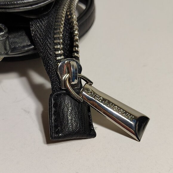 Enzo Angiolini Bag Black Pebbled Leather Small Crossbody Compact Minimalist - Picture 6 of 9